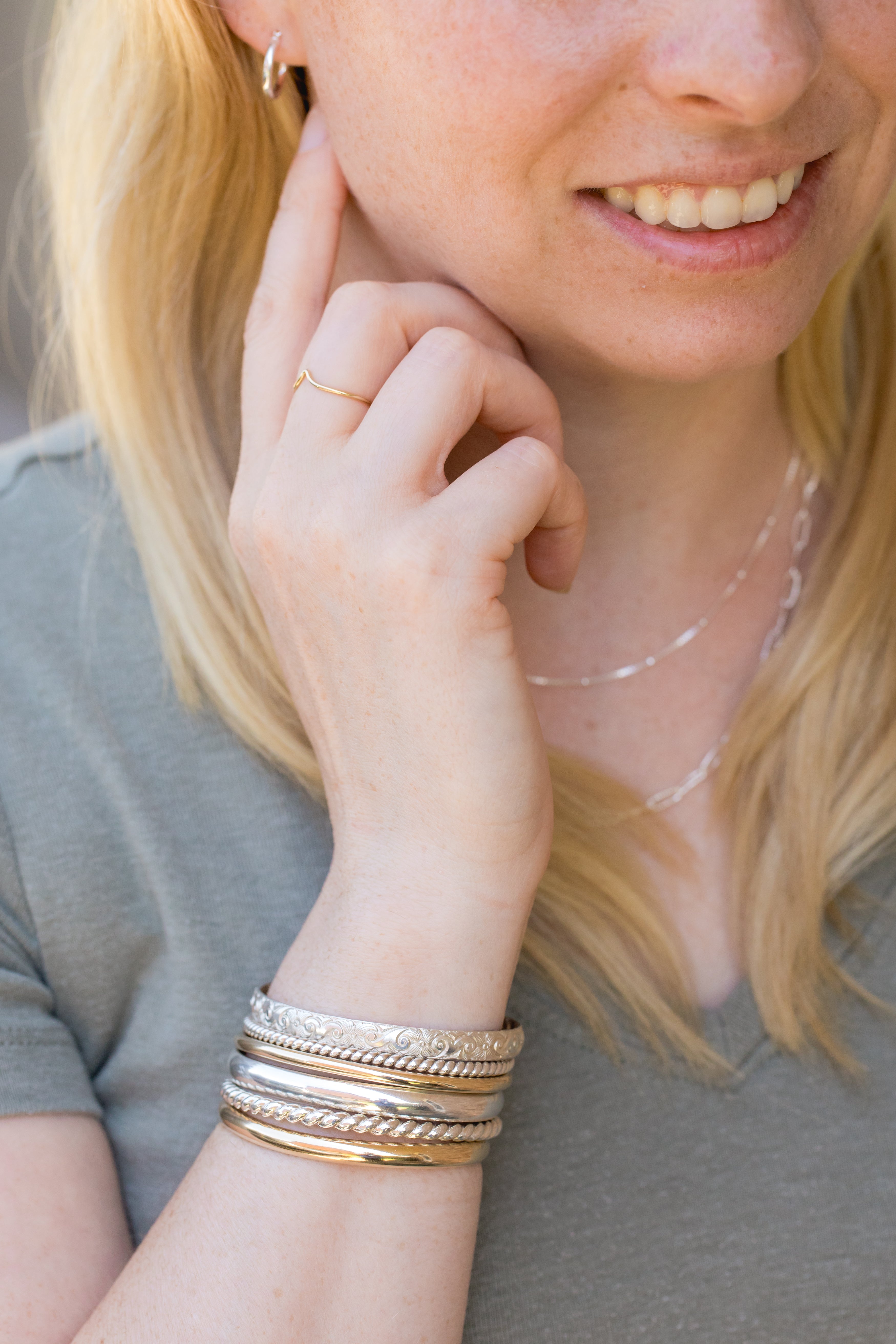 Silver Bracelet - Stainless Steel Bangle Bracelets For Women with love  heart trendy Jewelry - Walmart.com
